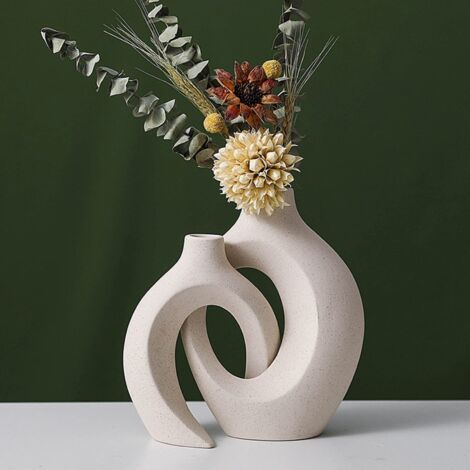 Ceramic Vase, Design Vase, White Flower Vase, Modern Table Vase Decoration, Ceramic Loving Couple (1/4)