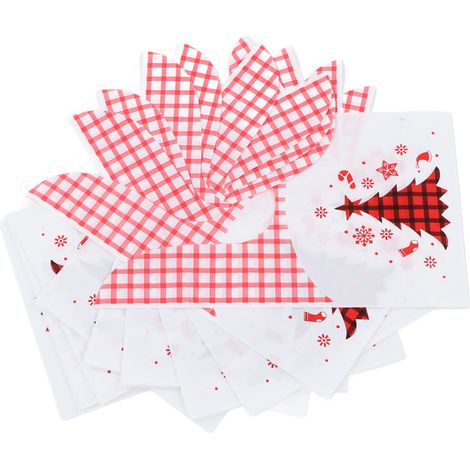100 Pochettes Cadeau de Noël Adorables, Alimentaire, Écologiques et Réutilisables pour Biscuits, Bonbons, Chocolats, Décorations de Sapin (1/5)