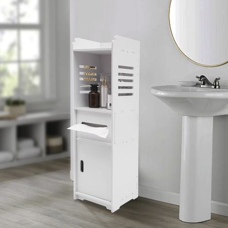 Meuble de salle de bains, armoire de salle de bains composite en bois de PVC de classe 4, armoire de rangement de salle de bains polyvalente 24  24  80cm (1/5)