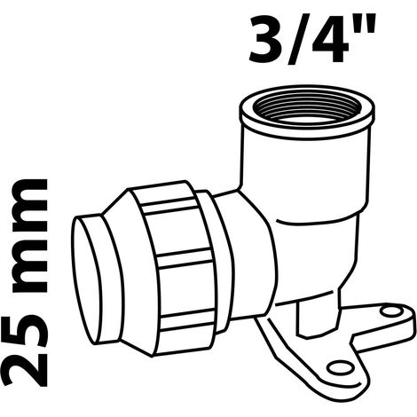 MS Wandscheibe, 25 mm x 3/4"IG, Klemmfitting für HDPE, DVGW zertifiziert