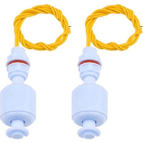 Lot de 2 capteurs de niveau d'eau, flotteur liquide pour hydroponiques, jardinage, aquarium, piscine – 10 W, 52 mm (1/4)