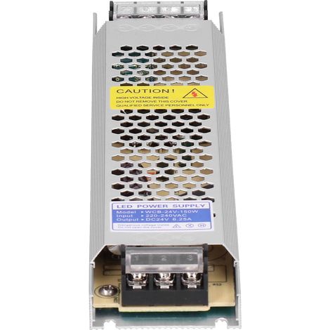 Transformateur électronique LED 150W 24V ultra plat, alimentation à découpage régulée pour bande lumineuse, modèle WCB-24V-150W (1/5)
