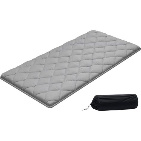 Colchón Futón Japonés, Tatami Plegable Tamaño Individual, con Bolsa de Almacenamiento y Herrajes de Montaje, Esterilla de 9 Capas para Meditación y Yoga, Color Gris, 2032 x 991 x 63,5 mm (1/5)