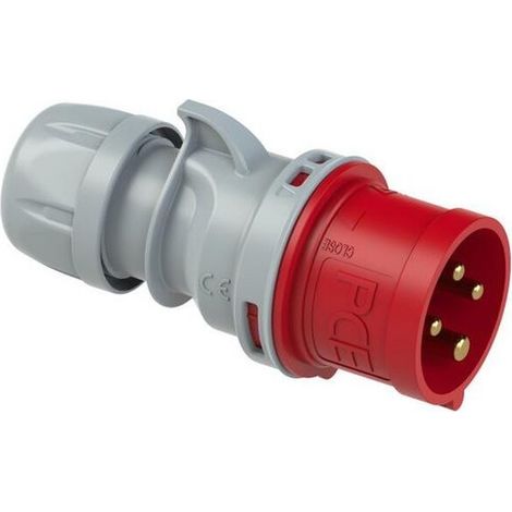 Tragbarer Stecker 16A 4P 400V rot IP44 Turbo Shark 014-6TT