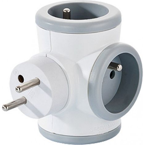 Multipresa wireless con spina girevole, 3 prese bianca WATT&CO WATT & CO