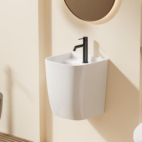 DILECI - Lavabo mural blanc (38 × 40 × 45 cm) (1/5)