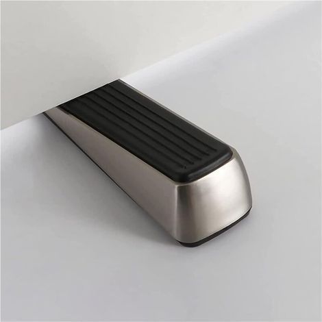 The rubber door stopper is made of zinc alloy and rubber, anti-scratch and non-slip (brushed silver) (1/5)