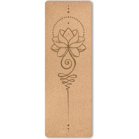 Tapis De Yoga en Liège Naturel 100% Tapis d'exercice Ecologique Haute Densité183X61Cm avec Sangle De Transport pour La Maison, Le Pilates,Le Gymnase Et L'Entraînement