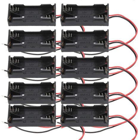 10 Stück 2x 3x AAA Batteriehalter Batteriefach Kunststoffbox mit Kabelanschluss 2x AAA