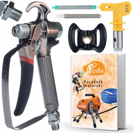 Pistola a Spruzzo Rosfix TurboJet TJ1 Set – Qualità Professionale, Ergonomico, Compatibile con Graco, Wagner, Titan, Dedra, Yato