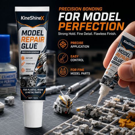 KineShineX Modellreparaturkleber – Klebstoff für Gundam-Mecha-Figuren zur Reparatur von Resin-, Kunststoff- und Metallteilen (1/5)
