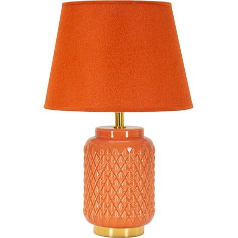 Lampada da tavolo in ceramica arancione, Ø28x44 cm – Square (1/5)