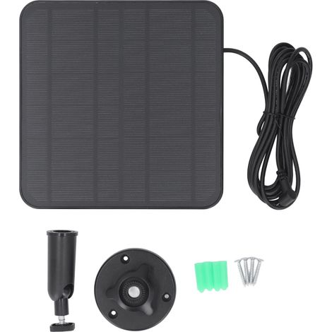 Ortviai Panneau Solaire 12 W pour Caméra Ring Spotlight et Stick Up Cam – Étanche IP65, Montage Mural Réglable, Noir (1/5)