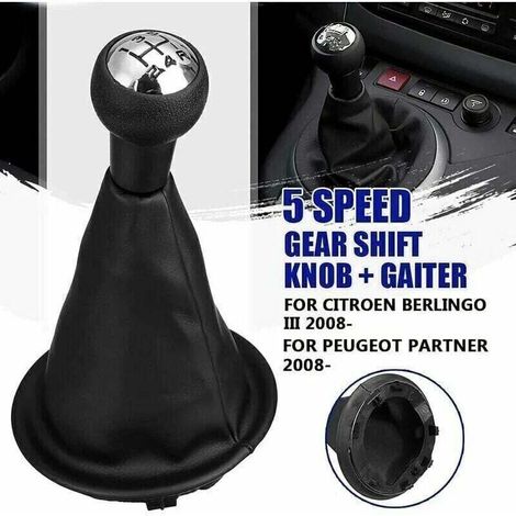Pommeau de levier de vitesse 5 vitesses + soufflet - Pour Citroën III - Pour Peugeot Partner 2008-2021 (1/4)