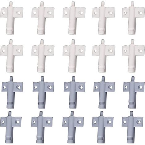 Amortisseur De Porte De Cuisine - ABS - Fermeture Souple Et Silencieuse - Pour Armoires Et Tiroirs - Lot De 20 (10 Blancs + 10 Gris) (1/4)