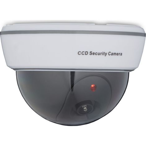 Telecamera di sorveglianza finta cupola interno esterno dimensioni 8,5 x 12,5 cm dissuasione vulnerabilità in plastica bianca 130012473