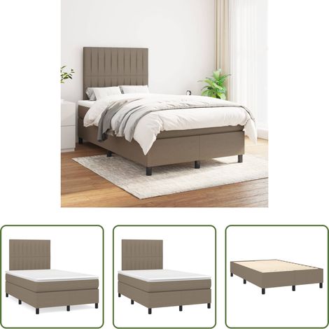 vidaXL Kopfteil - Boxspringbett mit Matratze Taupe 120x200 cm Stoff (1/5)