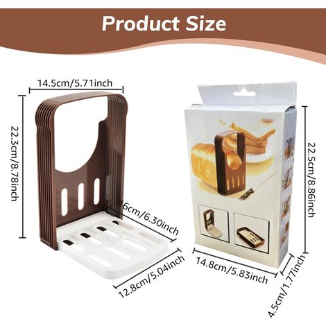 Trancheuse réglable pour pain maison, modèle pliable, pour toasts, bagels et sandwichs.-AquaForge (1/4)