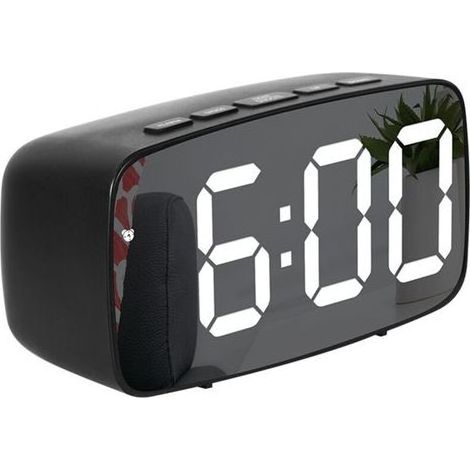 Noir RéVeil NuméRique Intelligent de Chevet, Horloge de Bureau USB de Voyage à LED avec RéPéTition de TempéRature de Date 12 / 24H pour Chambre à Coucher,1246cm (1/5)