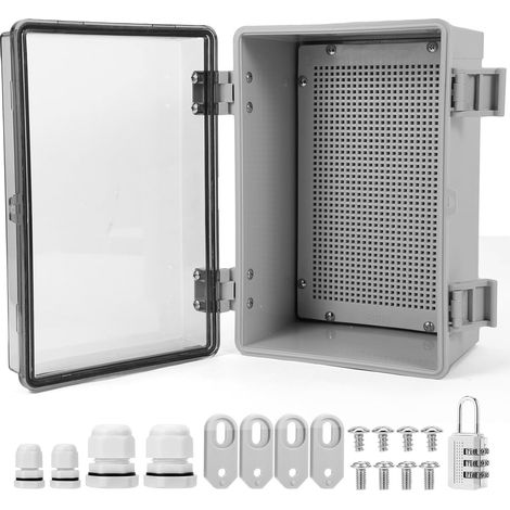 Coffret Electrique Etanche Exterieur en ABS, 3mm Boîte de Jonction, IP67 avec Porte Transparente, avec Joint d'Étanchéité Intégré Résistant, Idéal pour Irrigation, Piscine et Projets DIY (1/5)