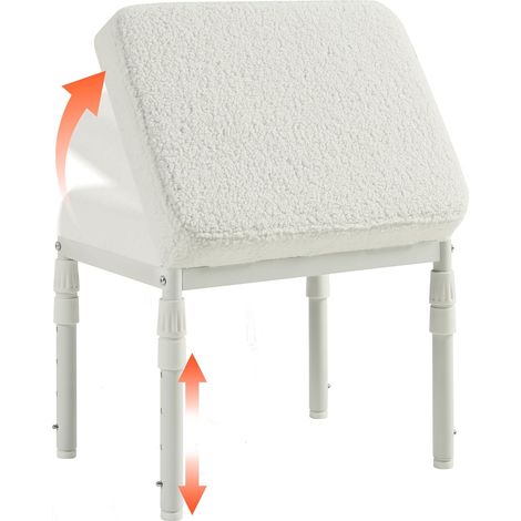 Repose-Pieds Réglable, Tabouret Ottoman, Polaire Beige (1/5)