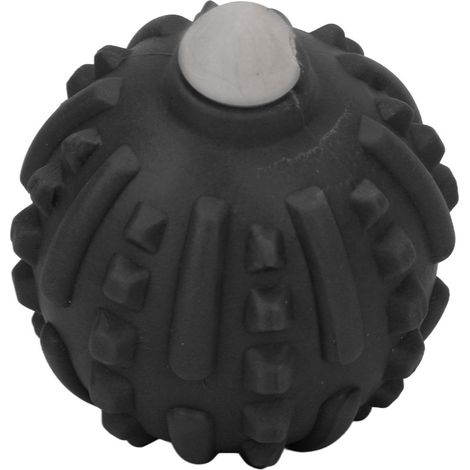 Boule de massage TPE légère et silencieuse, antidouleur musculaire, soulage la fatigue et la fasciite plantaire, avec picots, noire, pour détente et relaxation des pieds et du corps. (1/5)