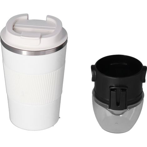 380 ml Edelstahl-Isolierbecher für unterwegs, tragbarer Kaffeebecher für Auto und Outdoor-Aktivitäten mit integriertem Filter (1/5)