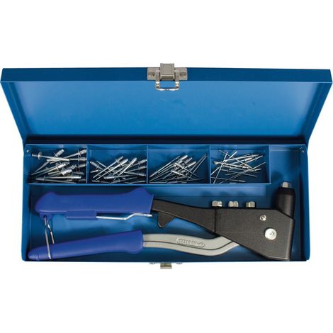 PROJAHN Profi Blindnietzangen-Set, 61-tlg., 1x Blindnietzange und 60x Aluminium Nieten, PR398061 (1/3)