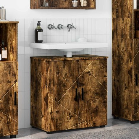 vidaXL Gabinete de Baño Roble ahumado 61 x 35 x 64 cm (1/5)