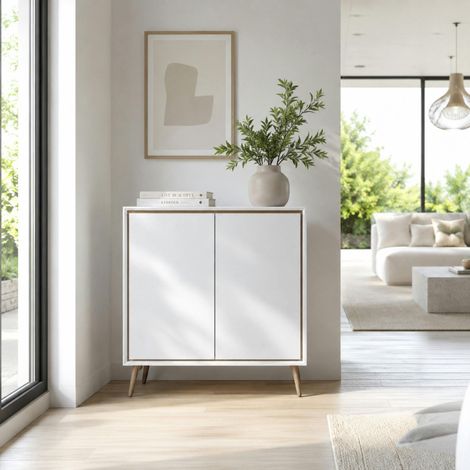 Petit buffet blanc moderne 2 portes AVIO (1/4)