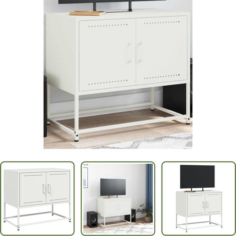 Stahl - TV-Schrank Weiß 68,5x39x60,5 cm Stahl (1/5)