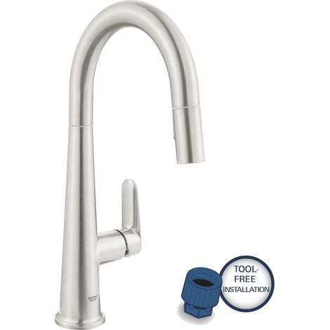 Grohe Veletto Einhebel-Waschtischarmatur, Edelstahl (G30419DC0) (1/5)