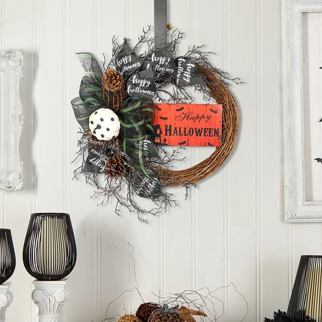 Halloween Wreath with Bows Home Decor (1/5)