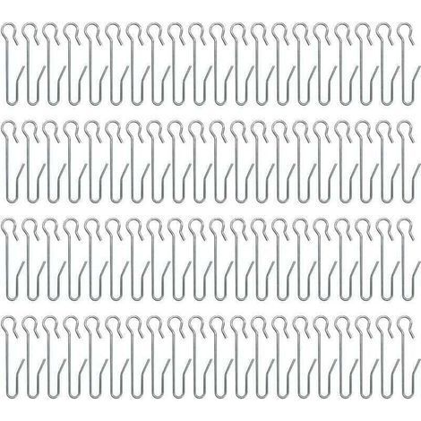 80 Pièces Crochets à Rideaux en métal,Crochets de Rideaux,Crochets agrafes pour Rideaux,pour Rideau de Fenêtre, Rideau de Douche(47 10mm) (1/5)