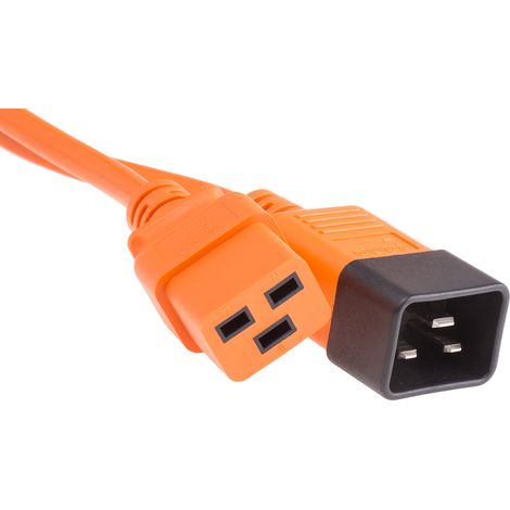 Câble d'alimentation, Orange, Connecteur C19, CEI vers C20, CEI, 500mm ( Prix pour 1 )