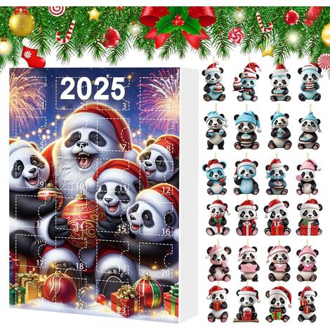 Adventskalender, Weihnachtsdekoration mit Panda-Motiv 24 Countdown-Uhren für festliche Türklinken, traditionelle Strumpfdekoration, Weihnachtskamindekoration, Rucksack (1/5)