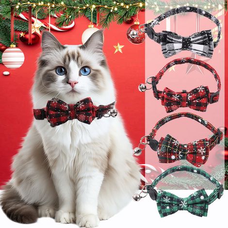 Lot de 4 colliers de Noël pour animaux – Colliers pour chats, 4 modèles (1/5)