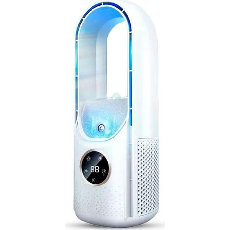 Ventilador silencioso para aire acondicionado，Ventilador nebulizador，6 velocidades，Ventilador de escritorio con alimentación USB，Blanco (1/5)