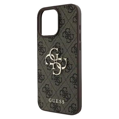GUESS Hard Cover 4G Big Metal Logo Brown, für Apple iPhone 16 Pro Max, GUHCP16X4GMGBR