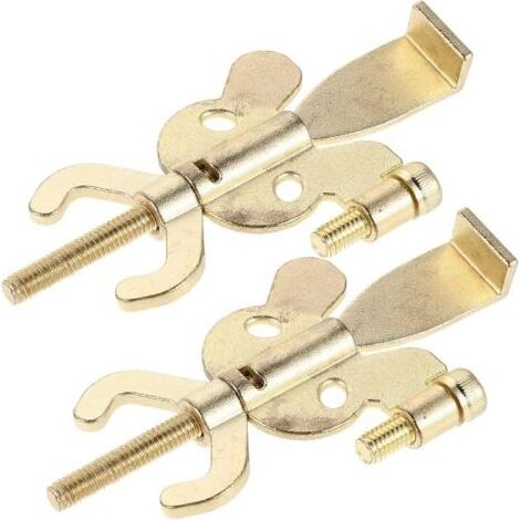 Lot de 2 Butées de Porte Portables en Métal Doré sans Perçage – Bloqueur de Sécurité Compact pour Hôtels Voyages et Appartements – Dispositif Antivol Renforcé Facile à (1/5)