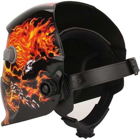 Casque de soudage à assombrissement automatique solaire MIG/MMG/TIG, alimenté par batterie au lithium avec alimentation solaire de secours (1/5)