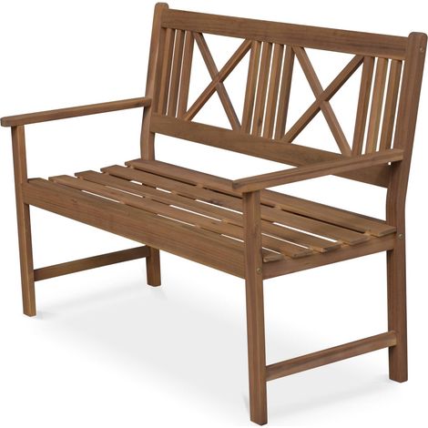3-seater wooden bench Natural 120x60x90 cm - Banco (1/5)