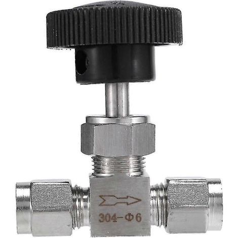 Valve à aiguille réglable, diamètre extérieur 6 mm, tube en acier inoxydable 304, haute pression, résistante aux acides, jeu de cartes droites (1/5)