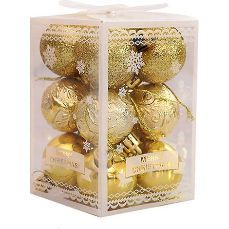 Lot de 12 boules de Noël gonflables pour décorer le sapin et créer une ambiance festive à l'extérieur. Idéales comme cadeau de Noël. (1/2)
