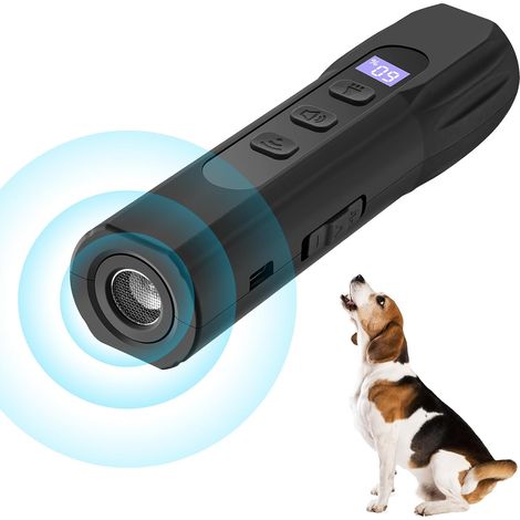 Dispositif anti-aboiement pour chiens : dispositif anti-aboiement à ultrasons avec 3 modes, portée efficace de 10 mètres, dispositif anti-aboiement rechargeable pour chiens, dispositif anti-aboiement  (1/5)