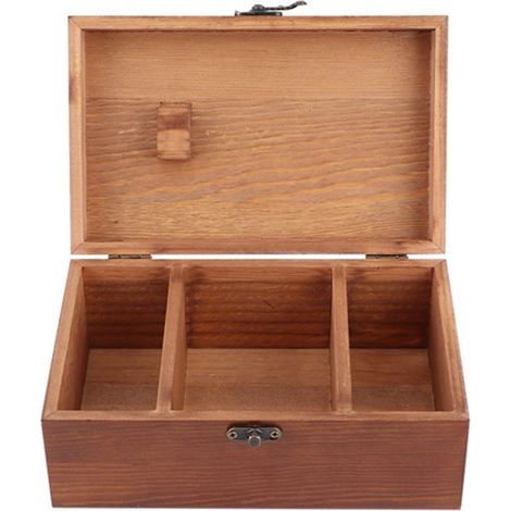 Boîte à couture vintage en bois pour ranger aiguilles et fils, organiseur d'outils de couture DIY, motif Taraxacum, boîte vide (1/5)