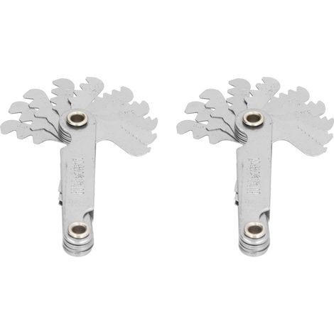 Calibrador de roscas métricas de 60° con 20 cuchillas de acero inoxidable para la medición del paso de rosca industrial. (1/5)
