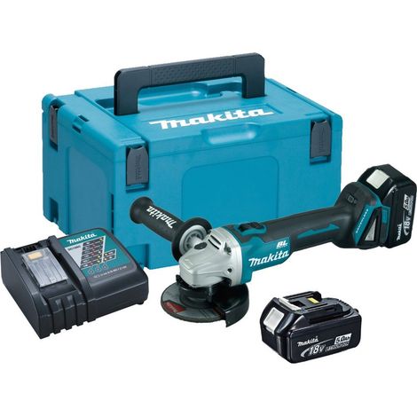 Makita DGA506RTJ 18v Cordless Brushless 125mm Angle Grinder Lithium - 2 x 5.0ah