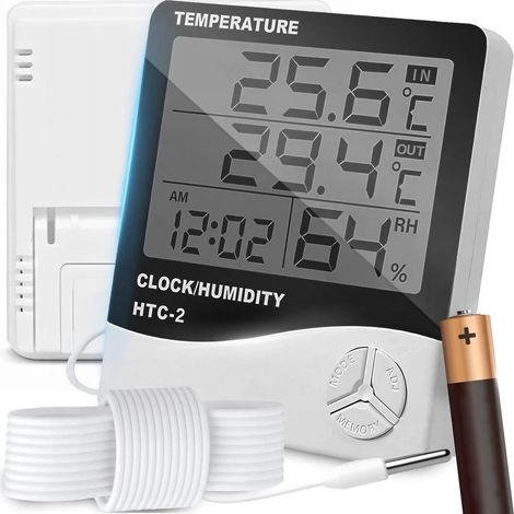 Thermo-hygromètre numérique pour une utilisation intérieure et extérieure, mesure précise de l'humidité et de la température (1/5)