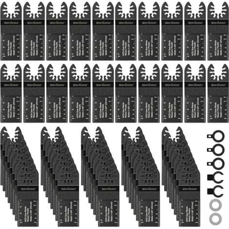 67Pcs Lame Scie Oscillante, Kit de Outil Multifonction pour Bois, Plastique, Oscillants Universelle Fein Multimaster, Dremel, Bosch, Makita, Dewalt et plus encore - 67PCS (1/5)